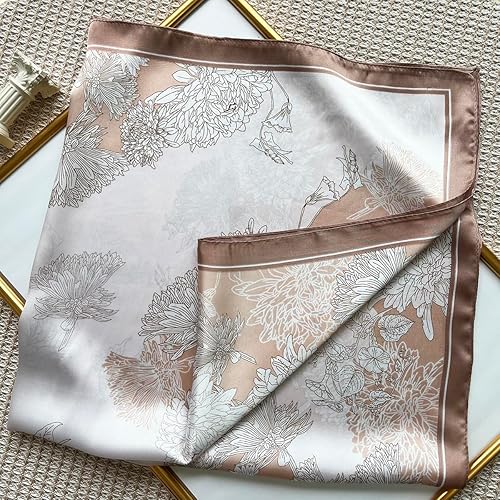 Miniatura 114 de FONYVE - Pañuelo de satén sedoso de tamaño mediano para mujer, cuadrado, 27.5 x 27.5 pulgadas