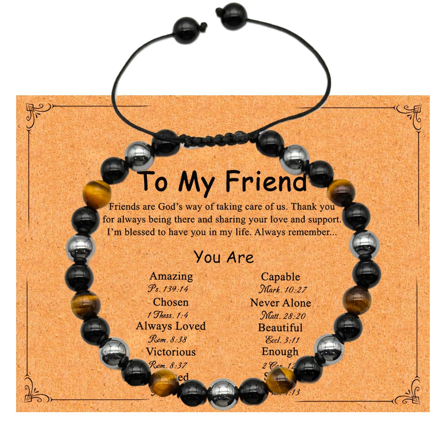 Dczosily Triple Protection Bracelet Natural Tiger's Eye Hematite Agate Stone Bracelet for Men Women Crystal Jewelry Healing Bracelets Bring Luck