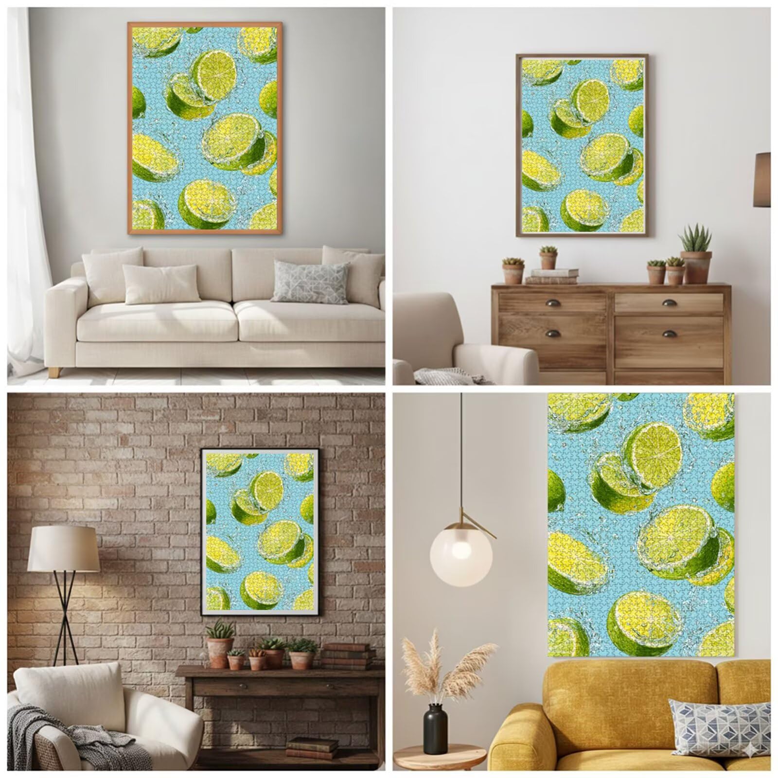 Puzzle 1200 Piezas Adultos Limón & Verde, Rompecabezas con Letras Traseras y Póster, Pasatiempo Antiestrés, Decoración de Pared, Regalo Decorar Mujer Hombre 75 x 50 cm (14 Años +) P3#829