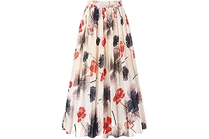 Pleated Plus Size Midi Skirt