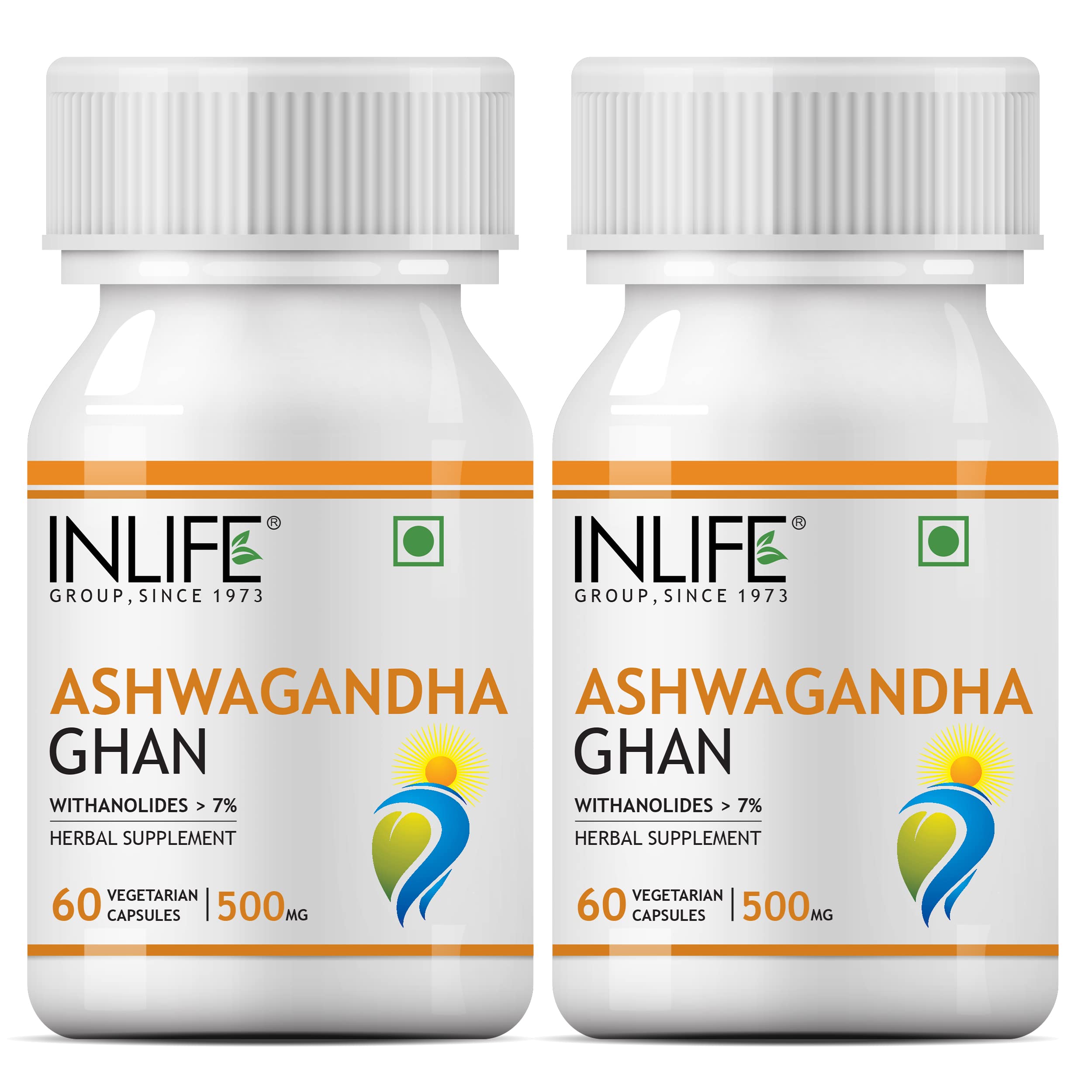 INLIFE Ashwagandha Extract (Withania Somnifera) Supplement | Immunity and General Wellness, 500mg - 60 Vegetarian Capsules (Pack of 2) (B01NCQJZX4) Amazon Price History, Amazon Price Tracker