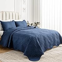 Vista 21 de Auemtyn Juego de edredón de tamaño Full/Queen de 3 piezas, colcha de verano suave y ligera, cobertor de cama de microfibra reversible para todas