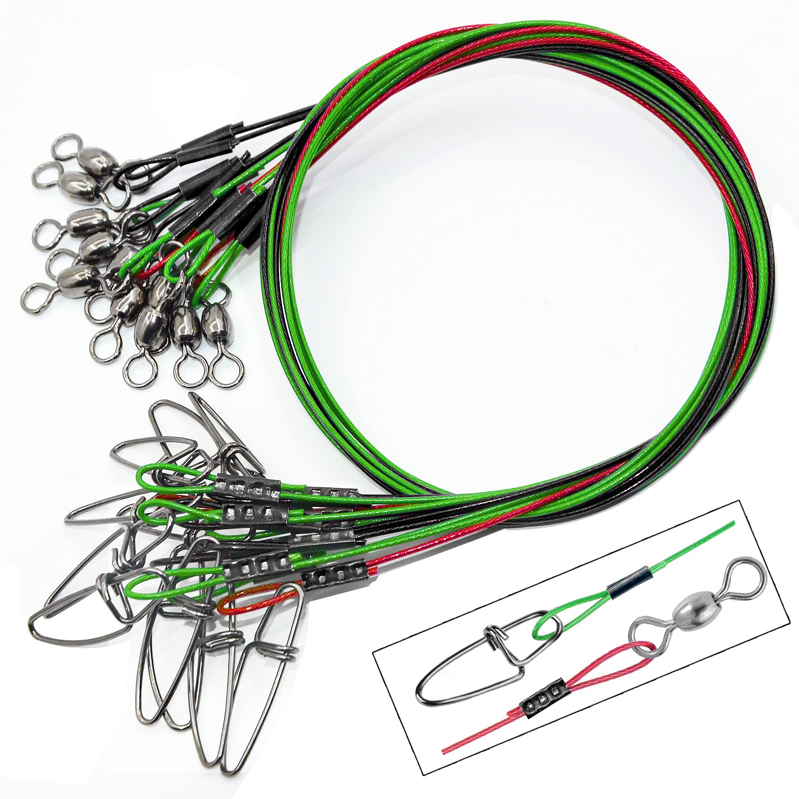 YOTO 125LB Heavy Duty Fishing Leaders,Stainless Steel