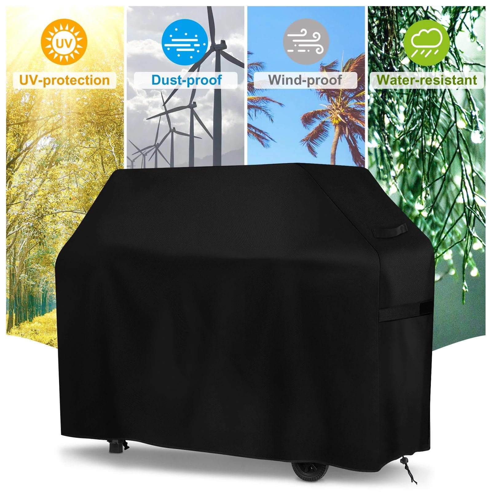 Pokrowiec Na Grilla BBQ, Wytrzymały Pokrowiec Na Grilla, Wybór Wielu Rozmiarów, Wodoodporny Pokrowiec Na Grill Gazowy Oxford 420D (147x61x122cm)