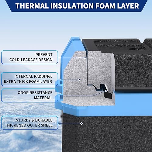 Miniatura 10 de Refrigerador congelador para automóvil de 20 L, refrigerador portátil de 21 cuartos de galón de zona única con evaporador de expansión de soplado,