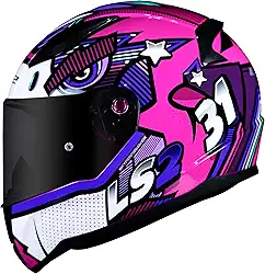 Capacete Feminino Ls2 FF353 Khan Rosa Roxo Branco