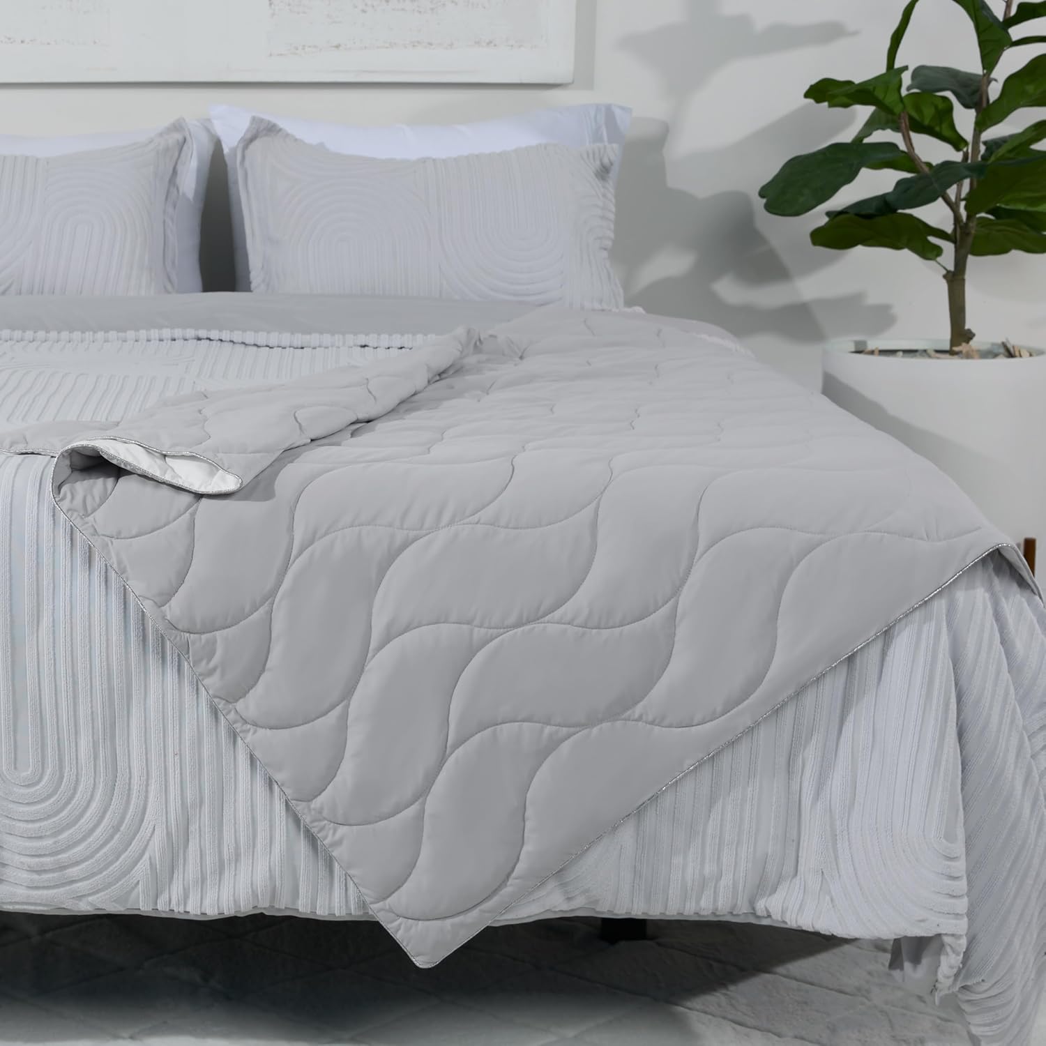 Bedgear Cooling Performance Throw Blanket – Breathable, Moisture-Wicking, Cooling Technology, Soft & Silky Feel Seasons, Machine Washable – for Bed, Couch, Chair – 50” x 70” – Grey