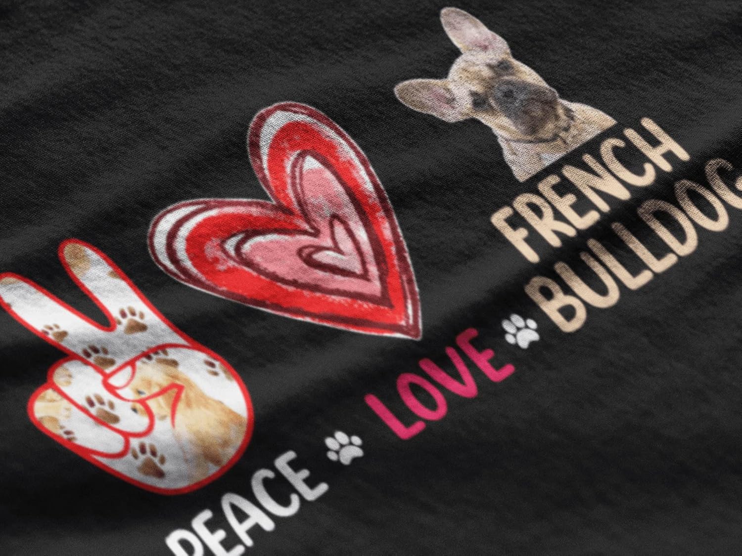 Cabeza De Bulldog Francés Cara Perro Amantes Arte Frenchie Dog Camiseta Hombre Estampado Espalda