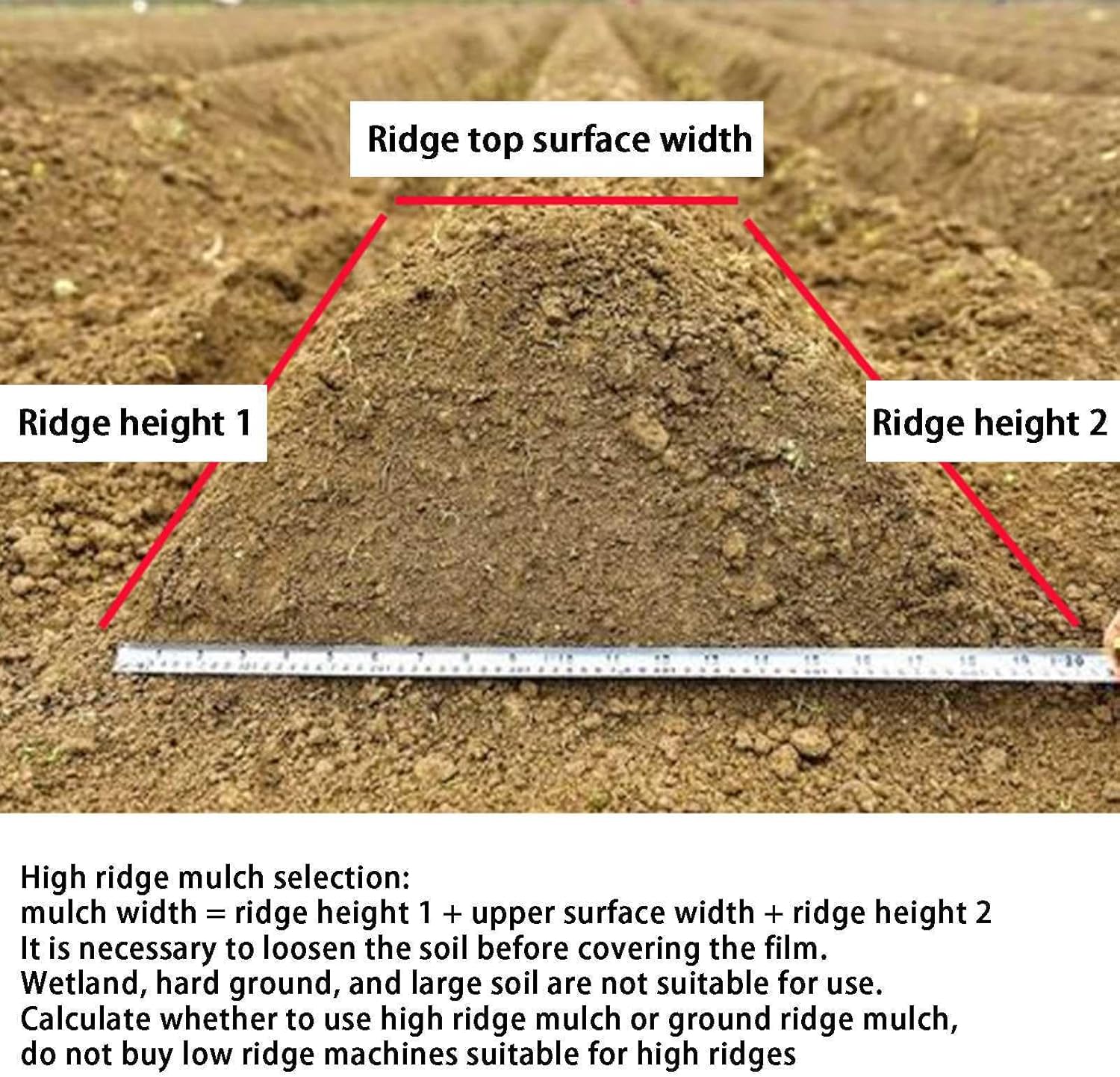 Hand-Pulled Mulch Film Machin Agricultural Machinery,Hand-Held Mulching Machine Automatic Mulching The Depth is Adjustable Convenient,Garden Mulch Film for Greenhouses,Gardens,Orchards, High