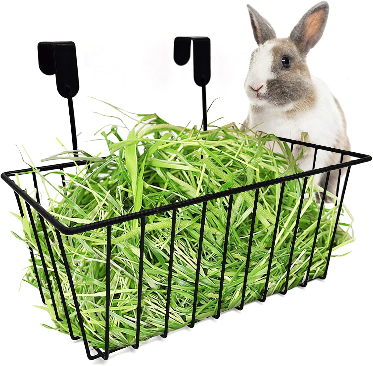 BNOSDM Rabbit Hay Feeder Bunny Hay Holder for Cage Hanging Guinea Pig Hay Rack Mental for Rabbits Bunnies Guinea Pig Chinchilla