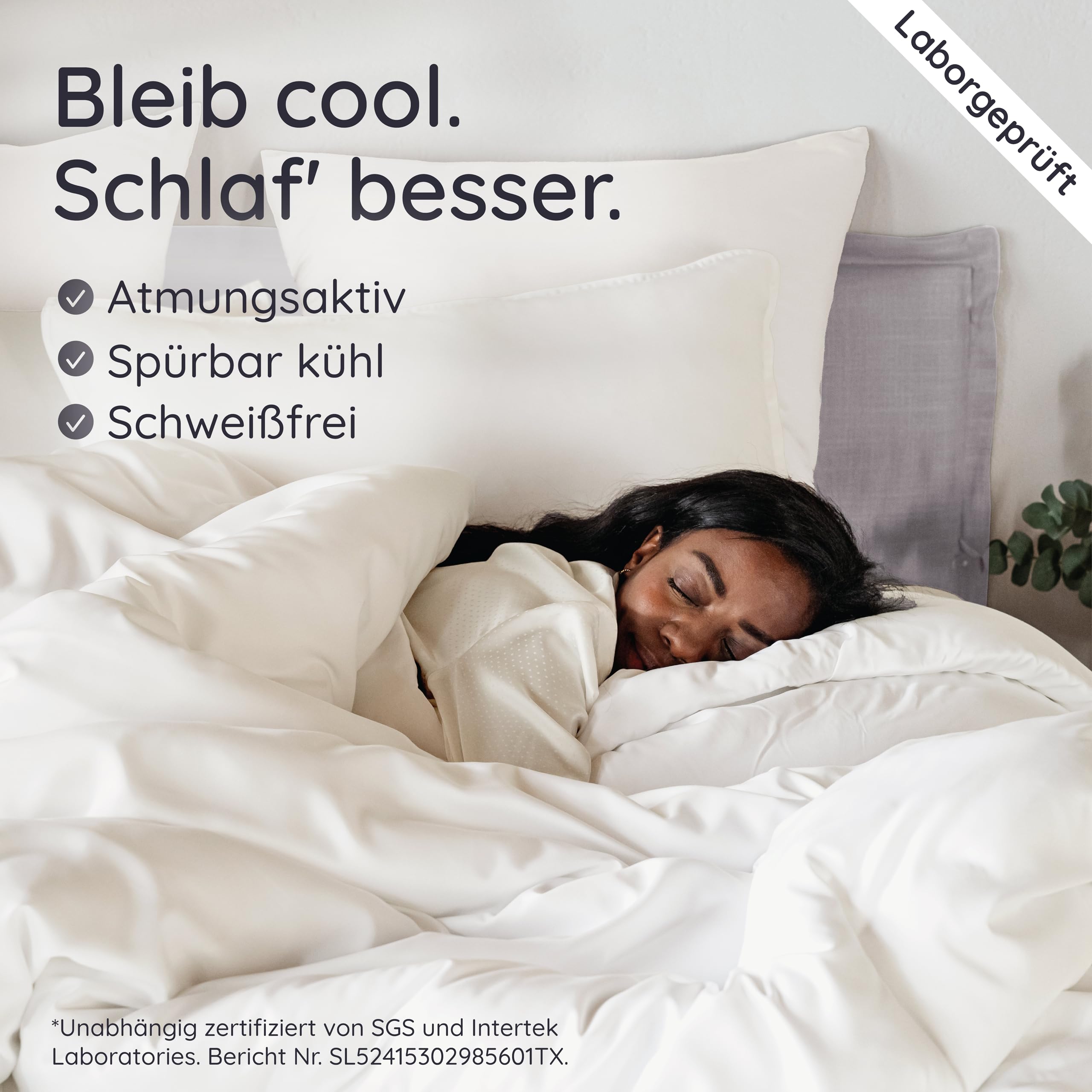 Bambaw Bettwäsche Bambus 135x200 cm, Anti Milben Bettbezug, Bettwäsche 135x200 Sommer, nachhaltiger, hautfreundlicher und kühlender Bettbezug aus 100% Bambusfasern (Elfenbein)