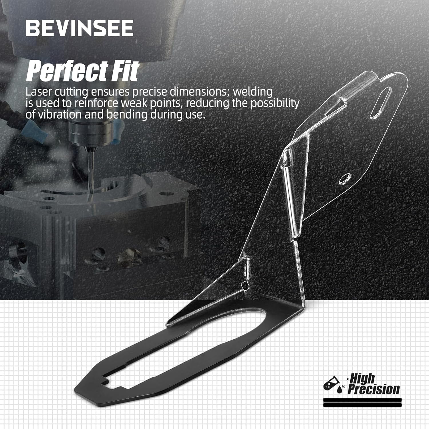 Bevinsee Trailer Wiring Mounting Bracket, Compatible with Toyota 4Runner 2014-2024, Steel Trailer Wiring Relocation Bracket, 4Runner Accessories