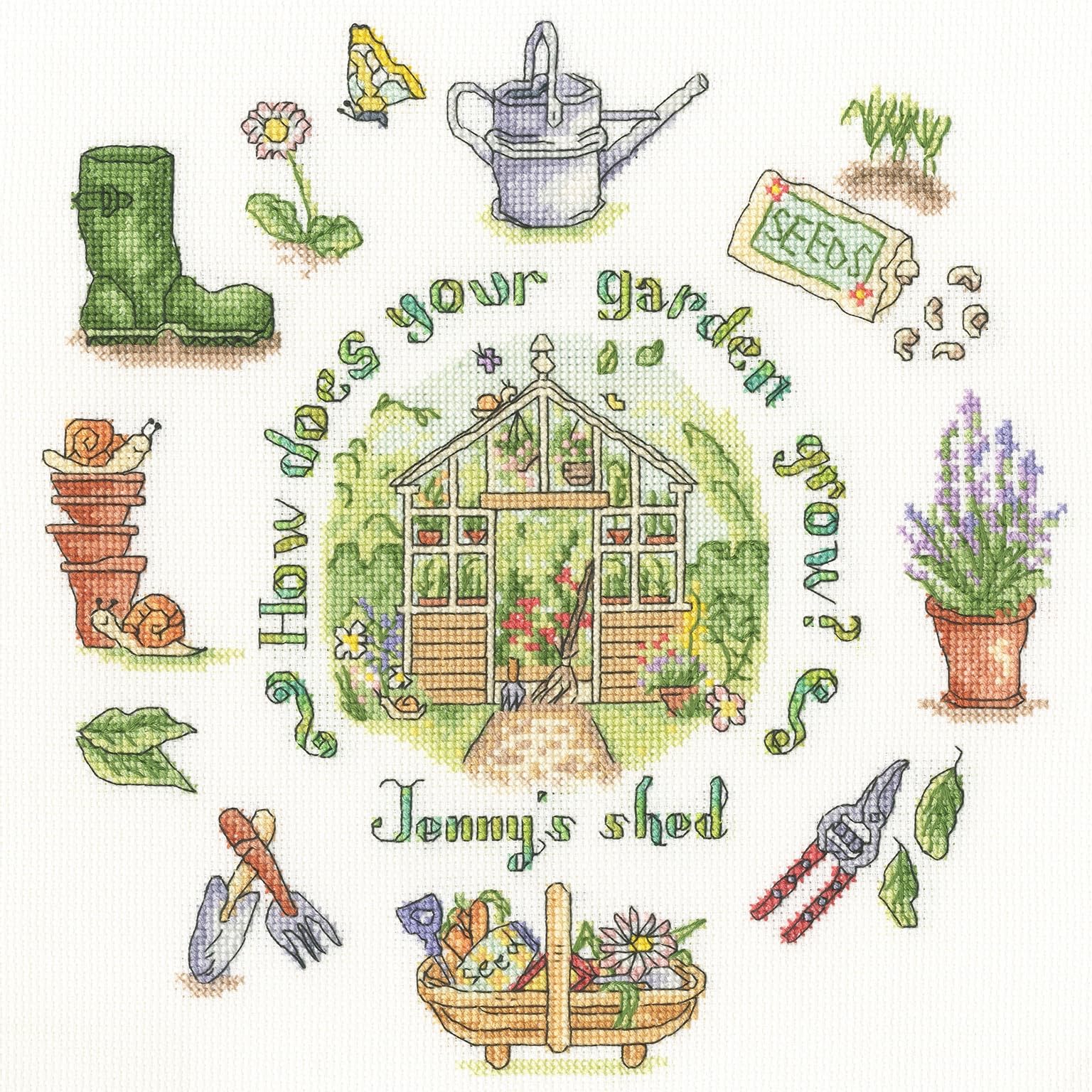 Bothy Threads Multi Counted Cross Stitch Kit - How Does Your Garden Grow?