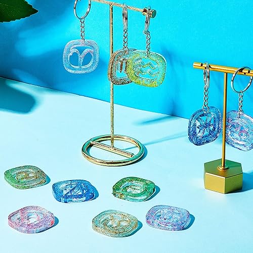 Miniatura 3 de 3 piezas de moldes de resina para llavero del zodiaco, moldes de silicona, signo de constelación, colgante de silicona, molde de astrología,