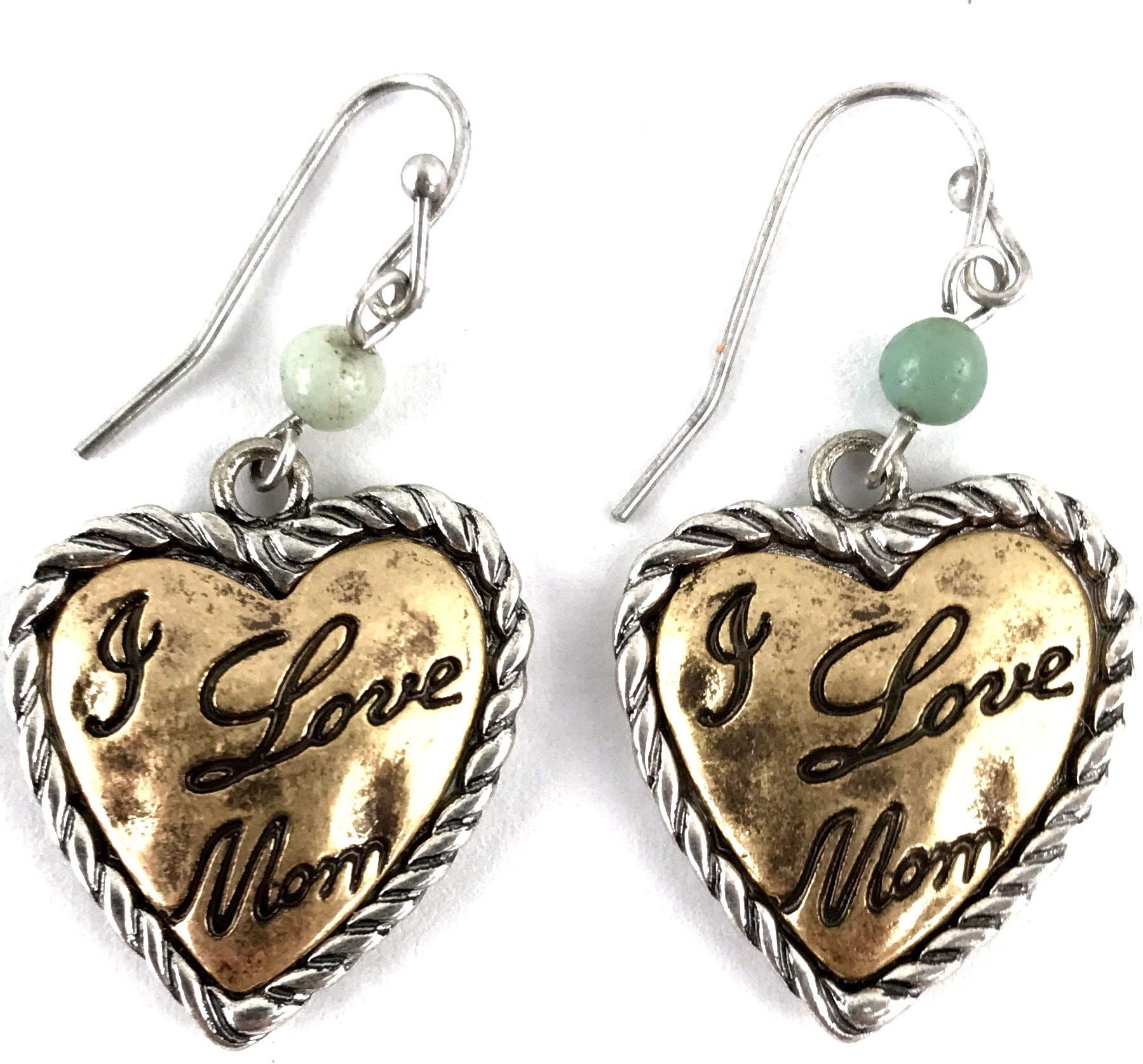Western Collection Heart Shape I Love Mom Hook Bracelet and Earring