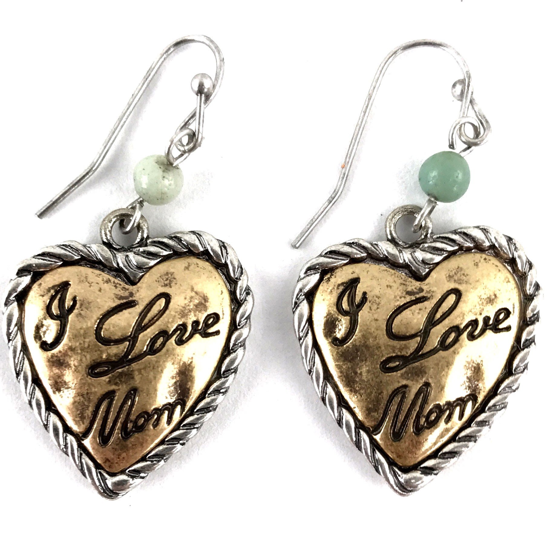 Western Collection Heart Shape I Love Mom Hook Bracelet and Earring