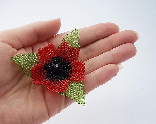 Miniatura 2 de Handmade Hair jewelry poppy flower clip bridal accessories hair piece wedding head jewelry