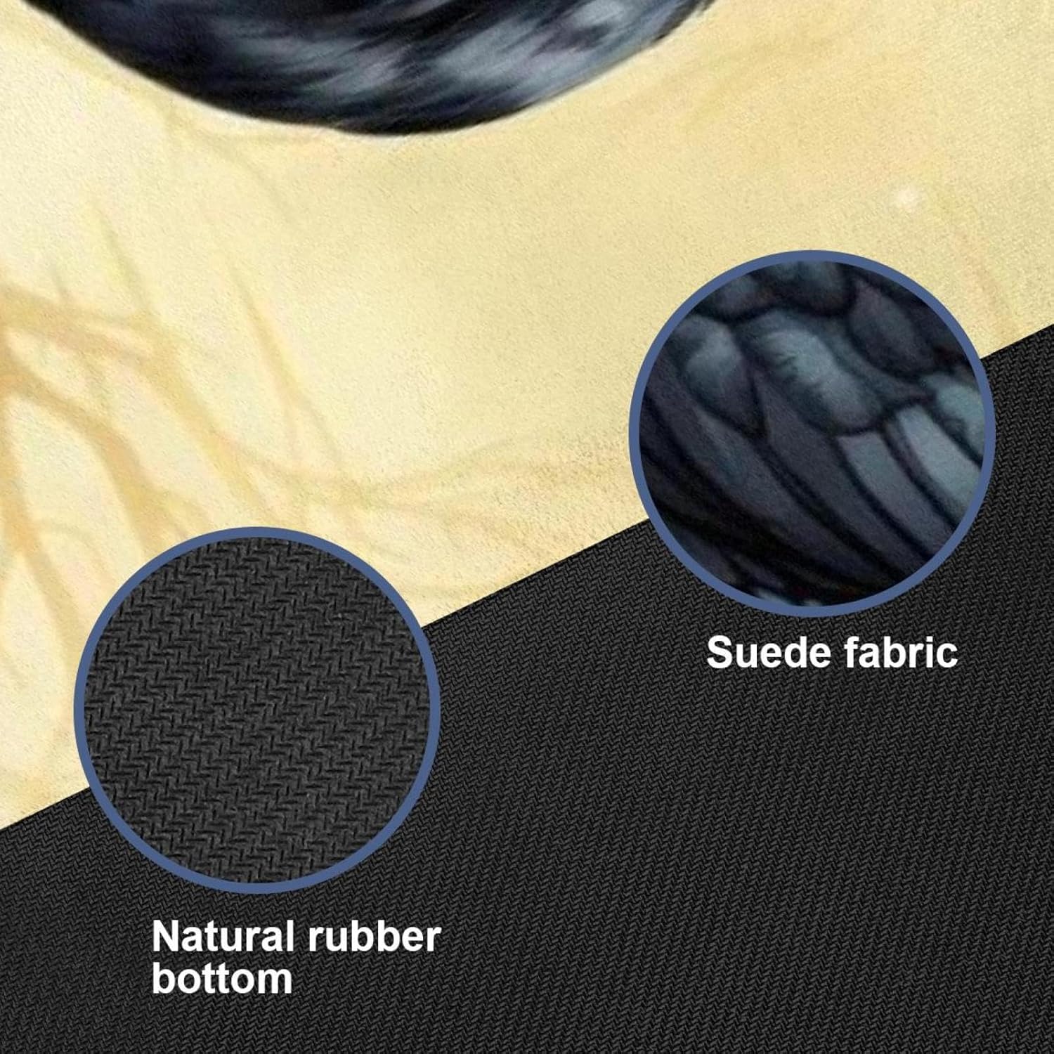 Yoga Towel, Black Crow Pattern Non Slip Sweat Absorbent Hot Yoga Mat Towel for Hot Yoga, Pilates and Fitness - 72.8" x 26.8"