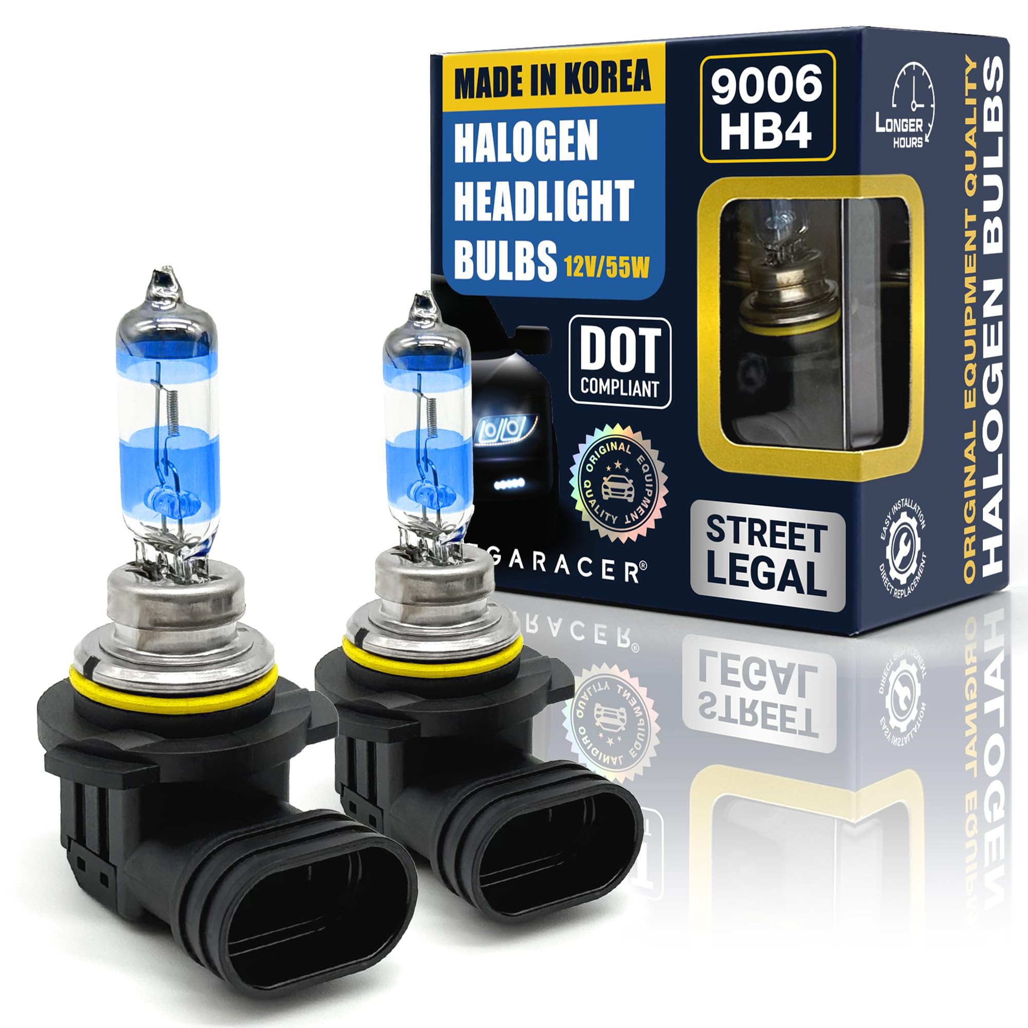 Mega Racer Premium OEM H11 Halogen Headlight Bulb (Low Beam) - Street-Legal & DOT Compliant for On-Road Use, Automotive Head Light Replacement for Car, 12V 55W, Plug & Play, Pack of 2 - Made in Korea — view 11