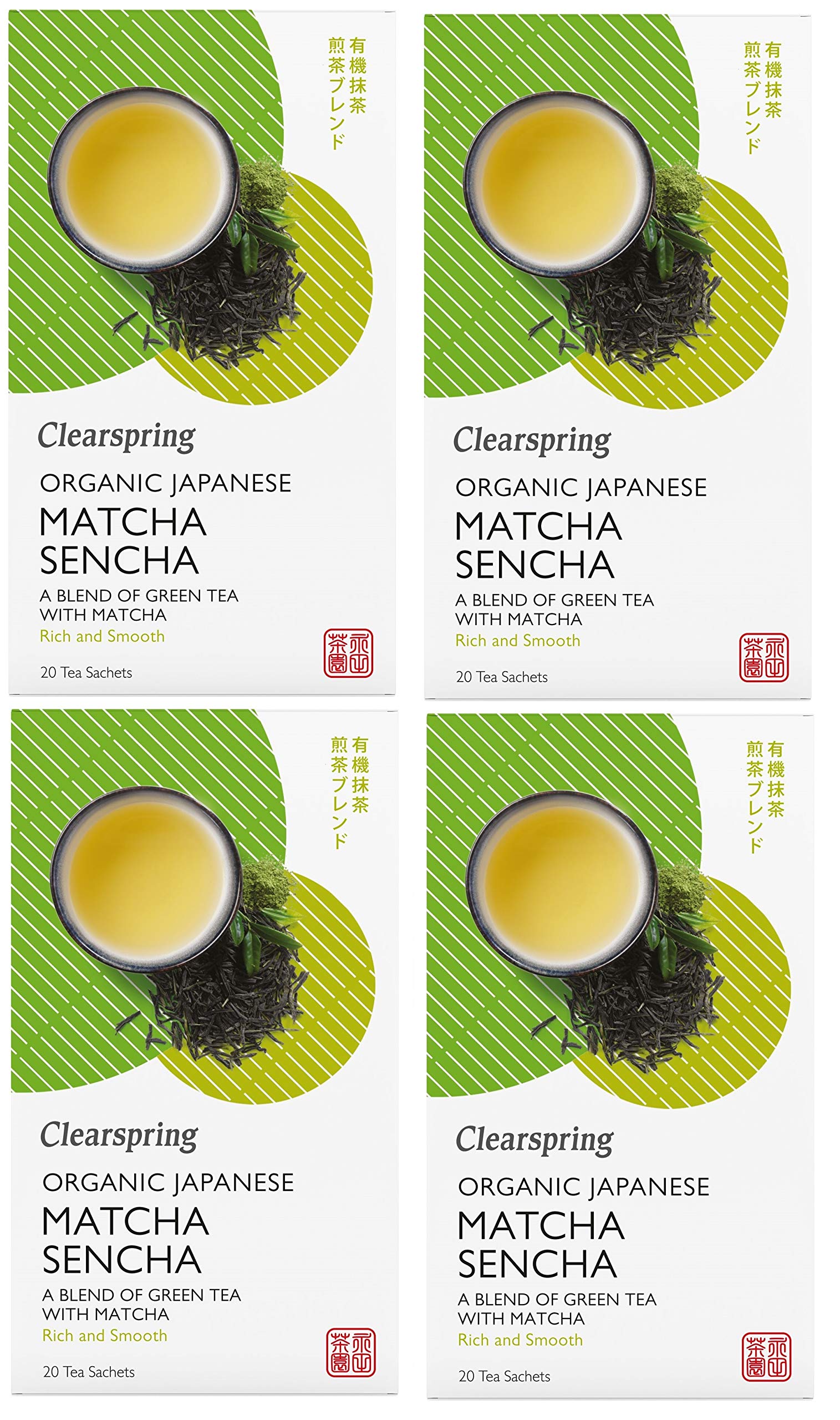 4 PACK - Clearspring - Organic Green Tea Sencha | 20 Bag | 4 PACK BUNDLE : Aazon.co.uk - View #9