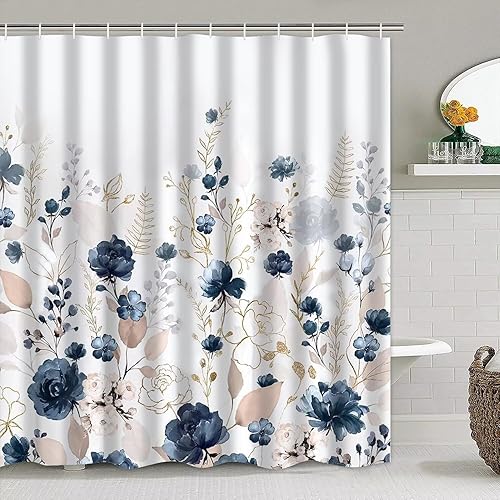 Miniatura 18 de DDQQ Juego de cortinas de ducha de hojas verdes con alfombra antideslizante, cubierta para tapa de inodoro y tapete de baño, juego de cortinas