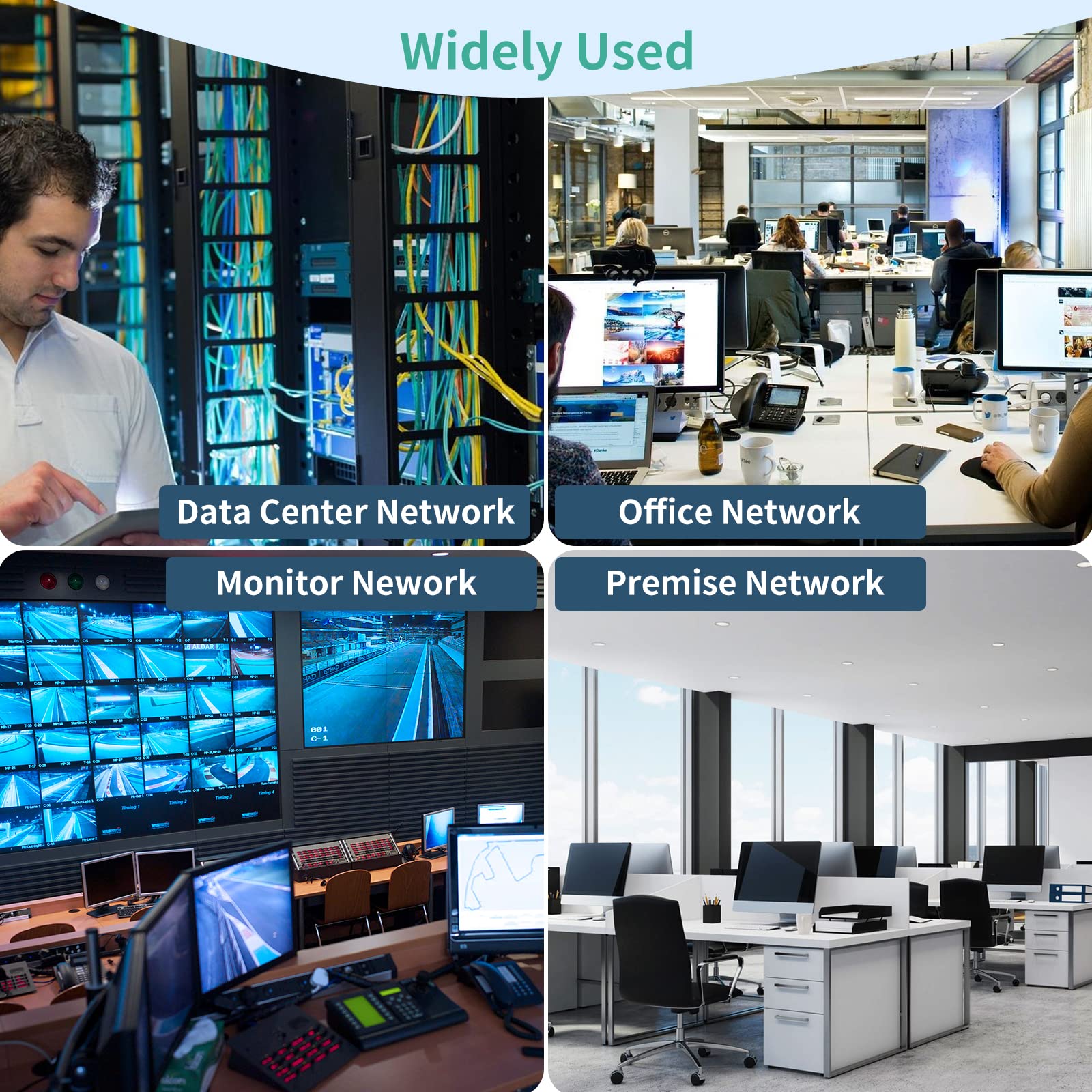 Yonwide OM3 Fibre optique LC vers LC 100 m Options : 0,2 m-200 m, Lc-Lc Multimode 100 mètres, câble fibre optique multimode 10 Go OM3 duplex 50/125 μm, Aqua LSZH MMF