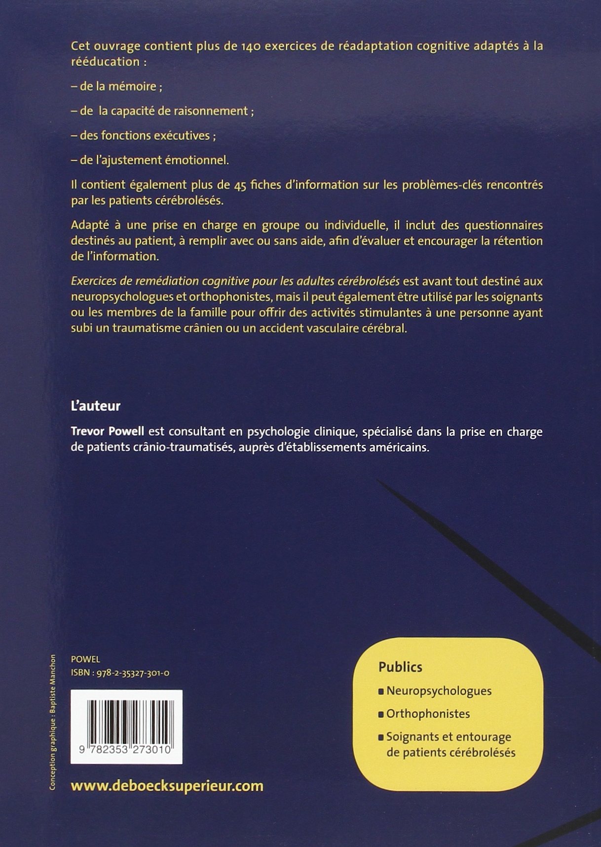 Exercices de remédiation cognitive pour les adultes cérébrolésés