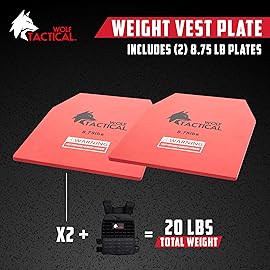 WOLF TACTICAL Weight Vest Plates - 5.75/8.75/14.5/19.75LB Pairs - Weighted Plates for Vest - Strength Training, Running, Walking, Workouts, Men & Women