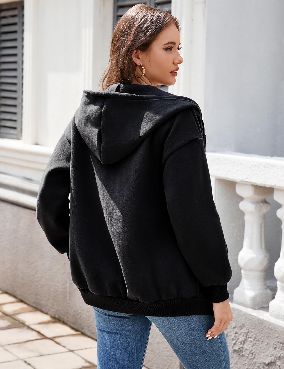 Hoodie Zip Up Women Oversized Sweatshirts Fleece Jackets Fall Winter Coats 2025 Fashion - Image 7