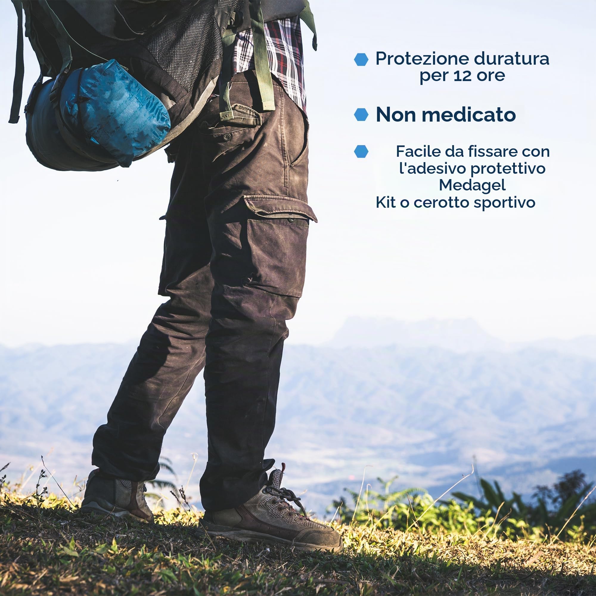 Medagel Hexagels Plus Aloe Vera - Cuscinetti curativi in idrogel per la prevenzione delle vesciche e la cura lenitiva delle ustioni, protezione per piedi, tallone, dita e caviglia, confezione da 200