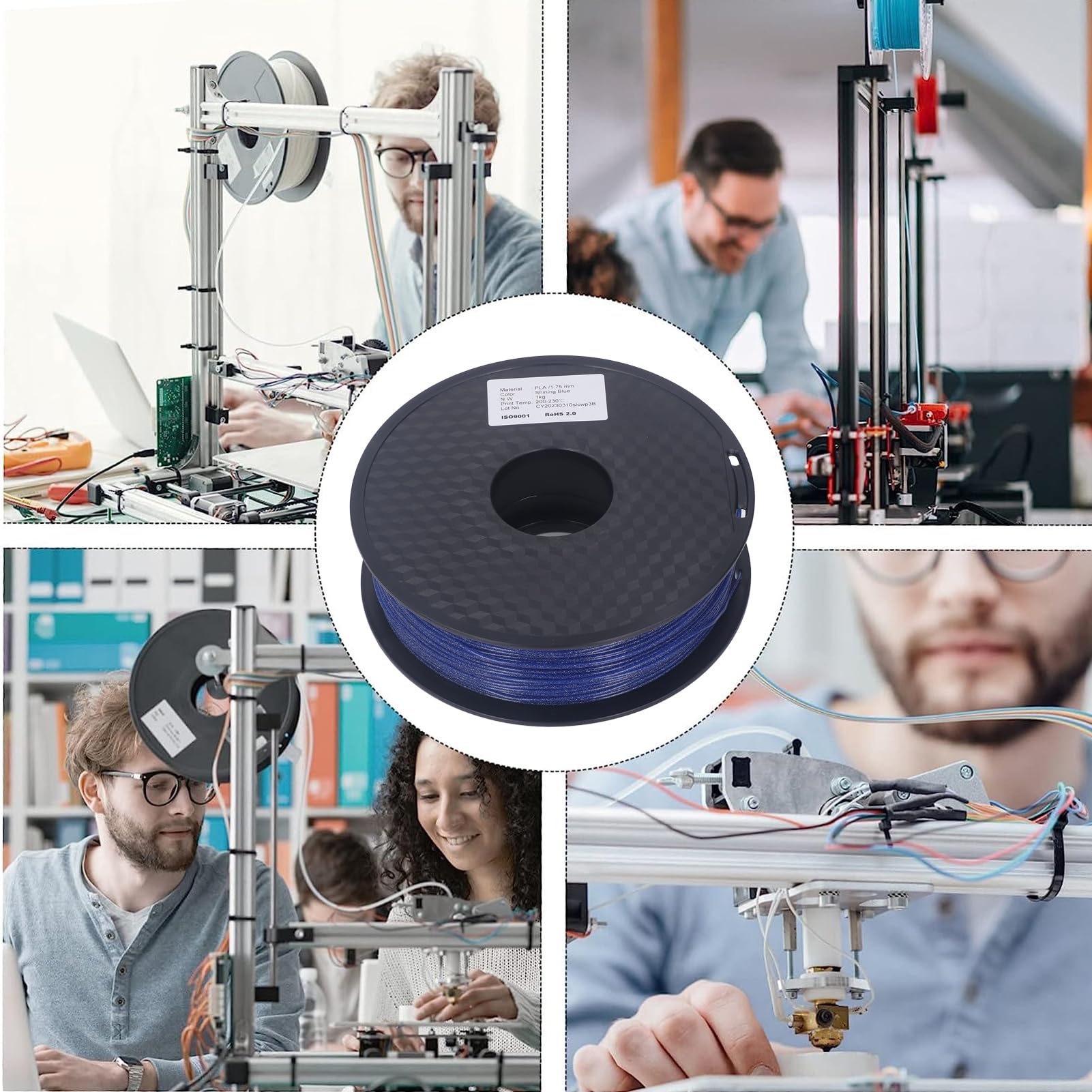 Filament do drukarki 3D 1,75 mm błyszczący niebieski jedwab PLA mocne gładkie błyszczące materiały eksploatacyjne dla entuzjastów i profesjonalistów druku 3D