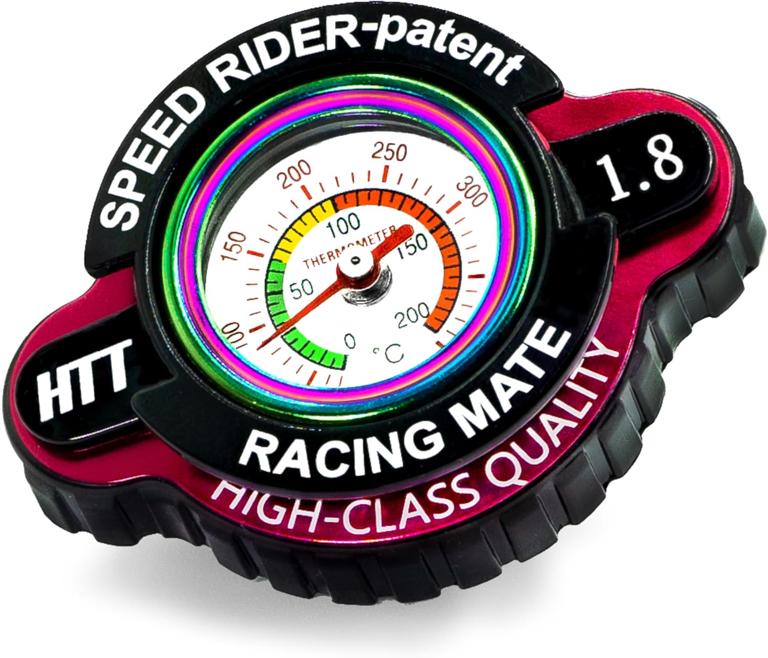 Keep Motorcycle/ATV Cool and Safe Radiator Cap Monitor Prevent Leaks, Compatible with most B*TA, HUS*B*Rg, K*M, H*sqv*rna, S*lk*rk and most Western 1.8Kg/cm2 (25.6PSI) (W2-Rose Red)