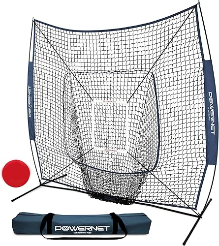 Miniatura 7 de PowerNet Baseball Softball Practice Net 7x7 with Baseball Accessories for Practice Pitching, Batting & Fielding, Ball Caddy, Weighted Baseballs, Tee