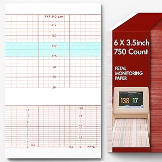 Ctosree 5 Packs Fetal Monitoring Paper Medical Recording for Fetal Heartbeat Monitor EKG Machine CTG Thermal Paper 6 x 3.5 in, 750 Count