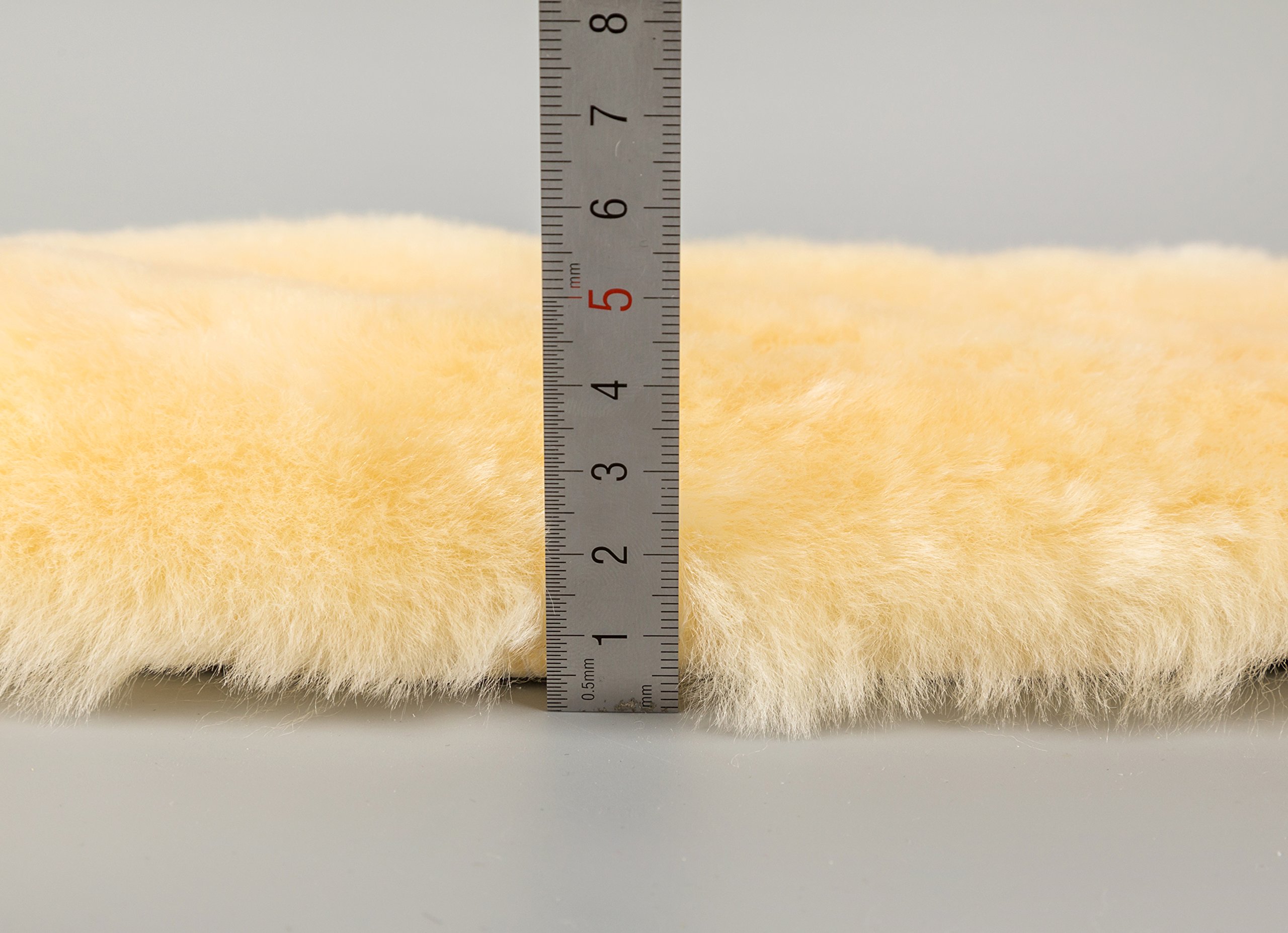 Koc dla niemowląt ze skóry jagnięcej do salonu, wózka dziecięcego, certyfikat Öko-Tex 80/90/100/120 cm, złoty żółty (naturalny/medyczny, 70-80 cm)