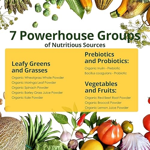 Miniatura 7 de Daily Greens, Superfood - Paquetes de gomitas verdes, suplemento de clorella y espirulina con más de 20 prebióticos orgánicos, vitaminas y minerales