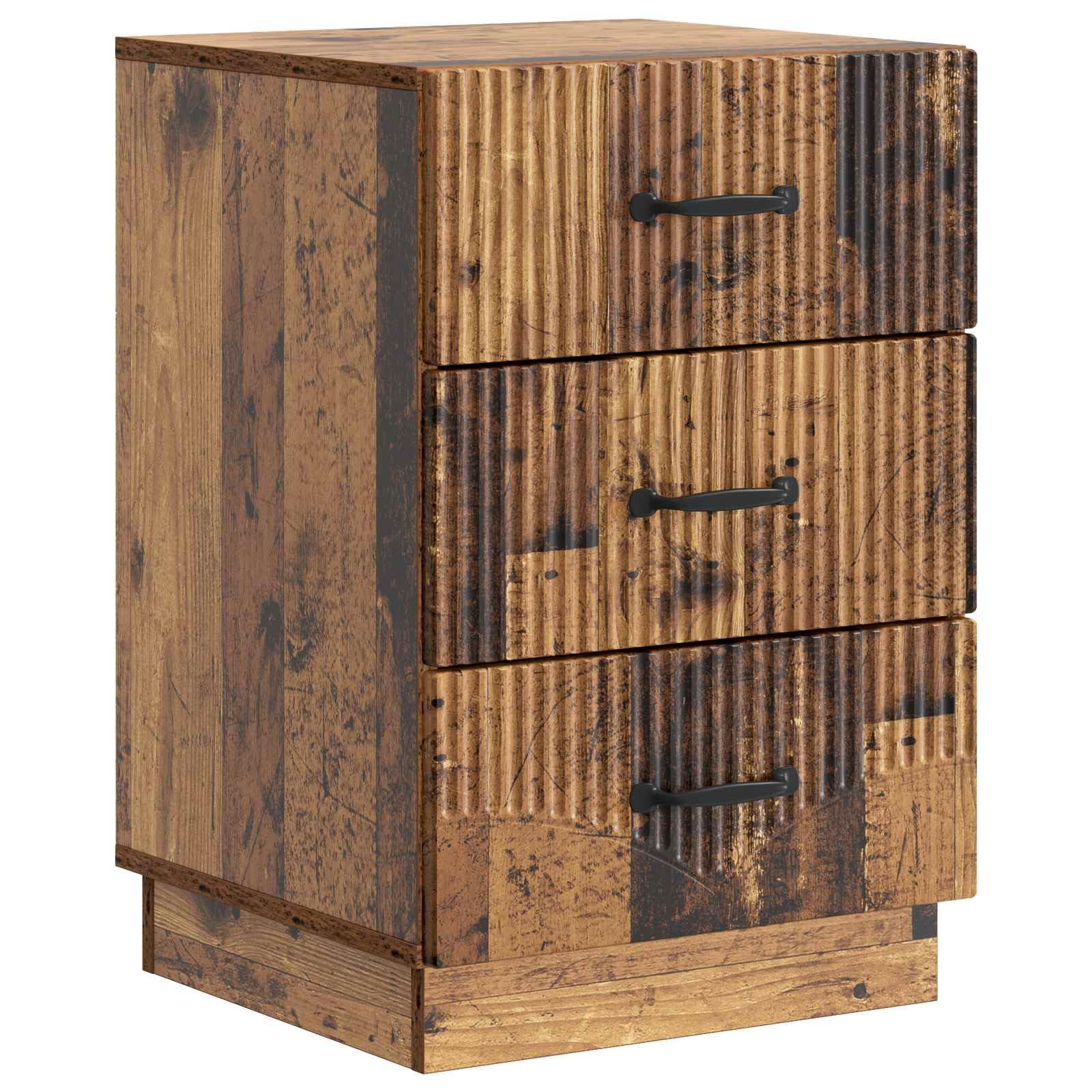 Cabinet de Chevet Bois Ancien Créer une Ambiance Cosy Table de Nuit Vintage Pratique Salon Bureau