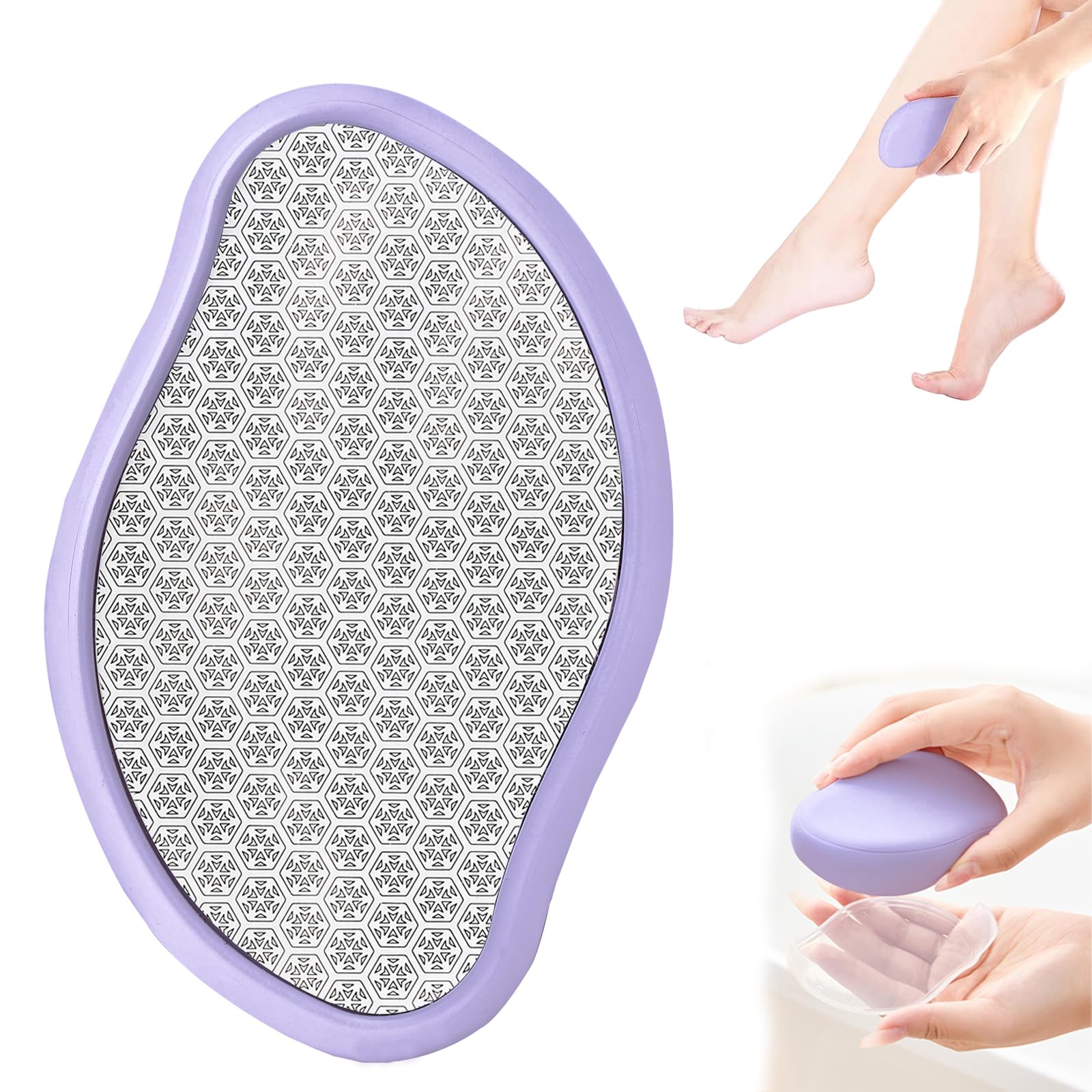 EvoAce 脱毛器 擦るだけ【業界新傑作・痛くない次世代モデル】無痛脱毛器 ナノガラス 物理脱毛 角質除去 手のひらサイズ 軽量 携帯便利 家庭用脱毛器 男女兼用 操作簡単 痛みゼロ 初心者向け 自宅 旅行 出張 ギフトにも最適 オシャレ 日本語取扱説明書付き（パープル）
