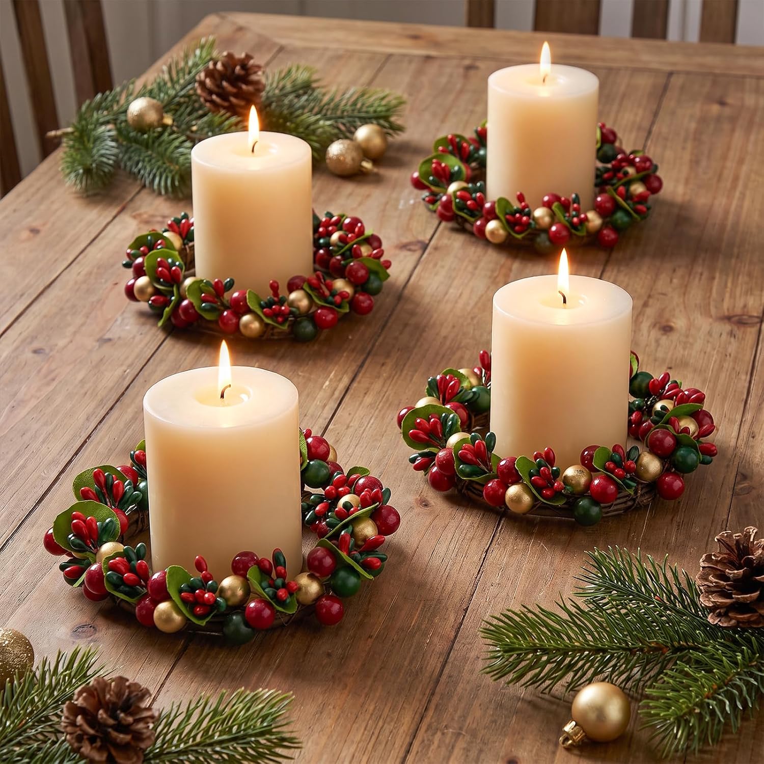 Fall Decor, Fall Candle Rings Wreaths, Autumn Pumpkin Wreath Decor