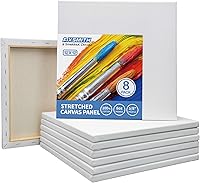 Vista 13 de FIXSMITH Lienzo blanco estirado de 12 x 16 pulgadas, paquete a granel de 8, imprimado, 100 % algodón, perfil de 5/8 pulgadas, paquete de gran valor