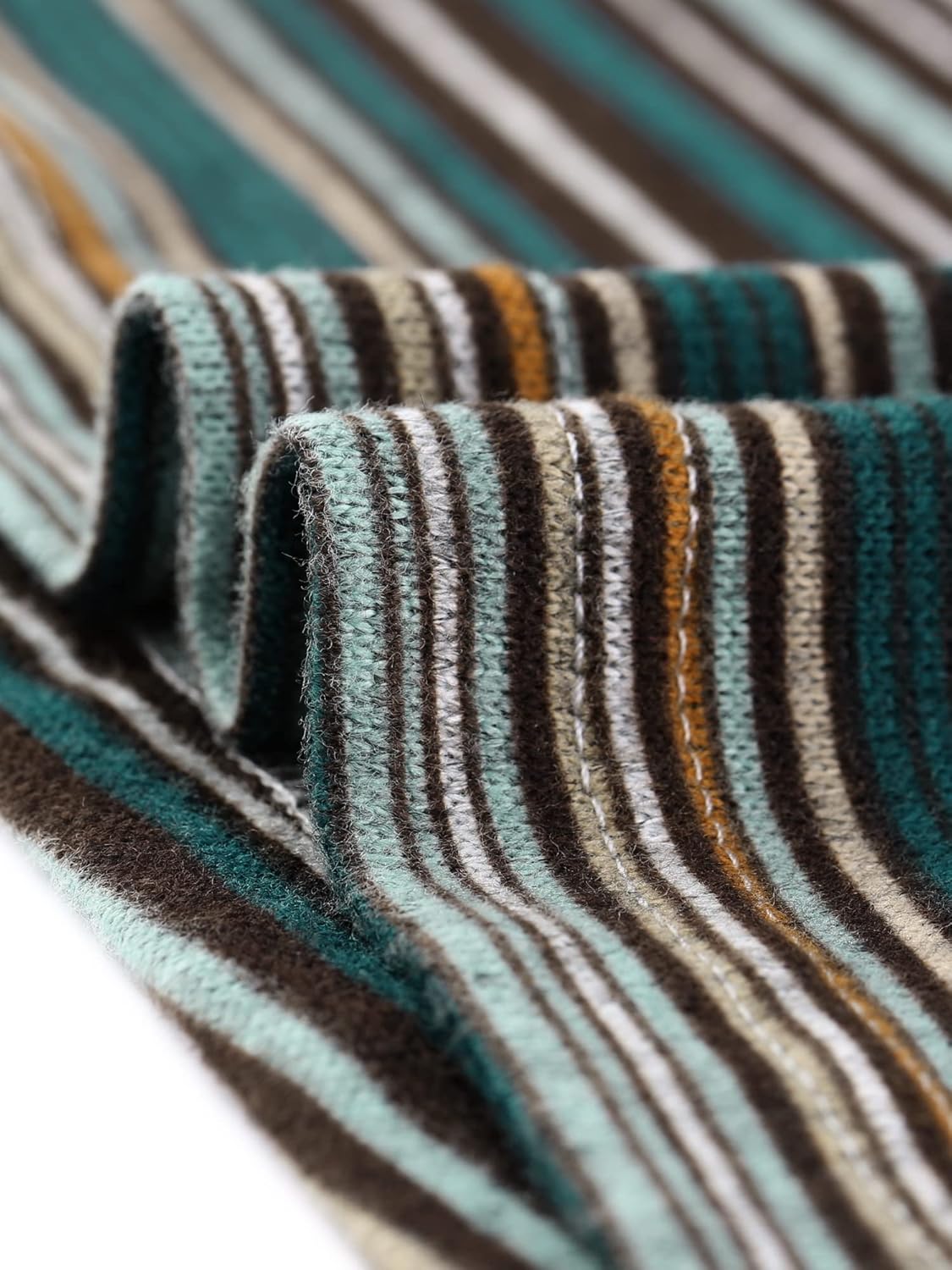 Agnes Orinda Plus Size Tops for Women 3/4 Sleeve Knit Striped Dressy Casual Blouse Asymmetric Neck Fashion t Shirt - Image 5