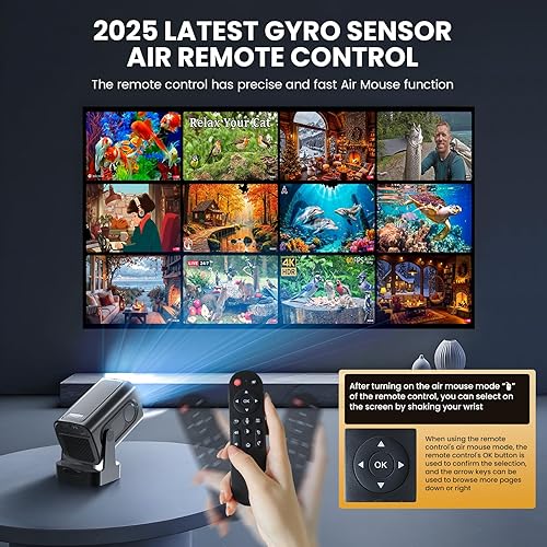 Miniatura 7 de Proyector Enfoque automático y aplicaciones nativas e integradas de 1080P Proyector 4K compatible con corrección automática WiFi 6 Bluetooth 5.4