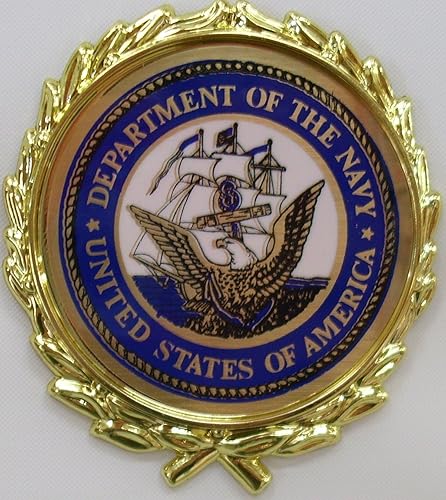 Miniatura 2 de All American Gifts Placa de pared con cuchillo de combate militar, 16 pulgadas de largo x 5 pulgadas de ancho (emblema marino)