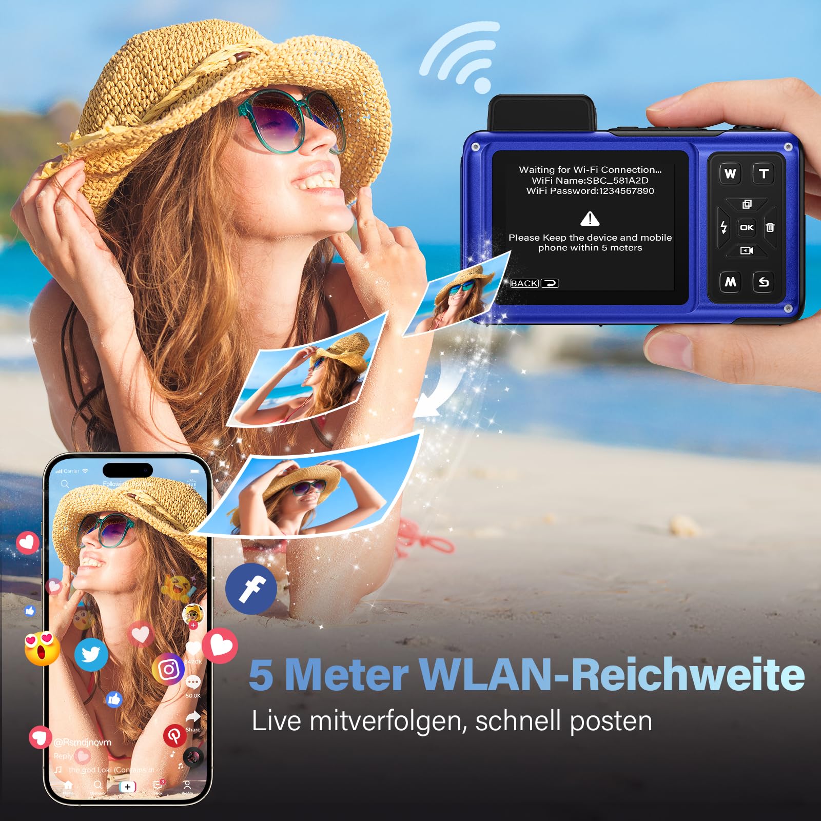 Maxmango V08 Pro 49FT Unterwasserkamera – 8K 90MP WiFi Touchscreen Unterwasserkamera Schnorcheln,2,8 Zoll Dual-Screen,Robust,Staubdicht, Stoßfest Wasserdichte Digitalkamera-64GB Karte&1800mAh Batterie