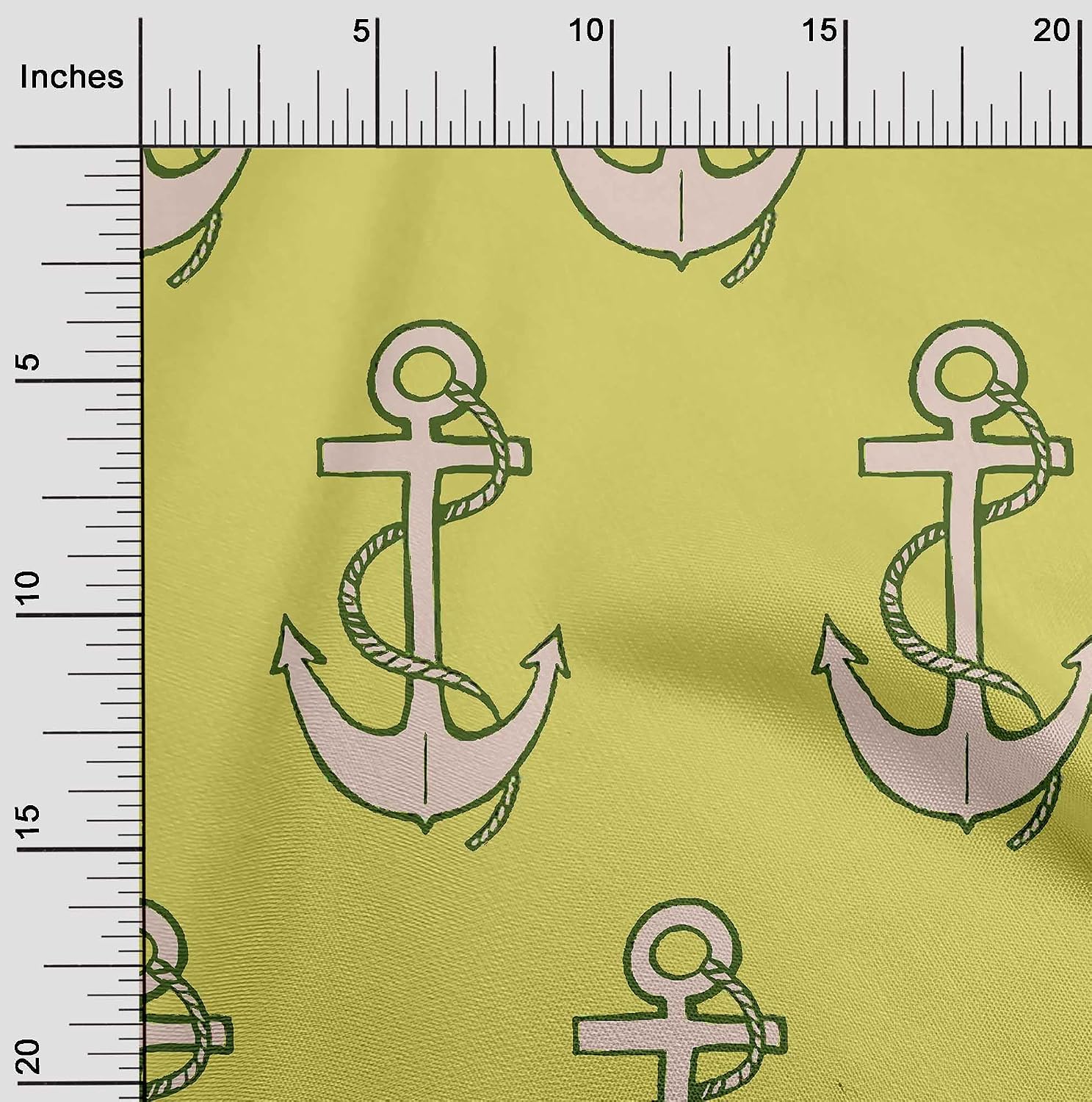oneOone Cotton Cambric Light Green Fabric Nautical Sewing Fabric By The Yard Printed DIY Clothing Sewing Supplies 42 Inch Wide
