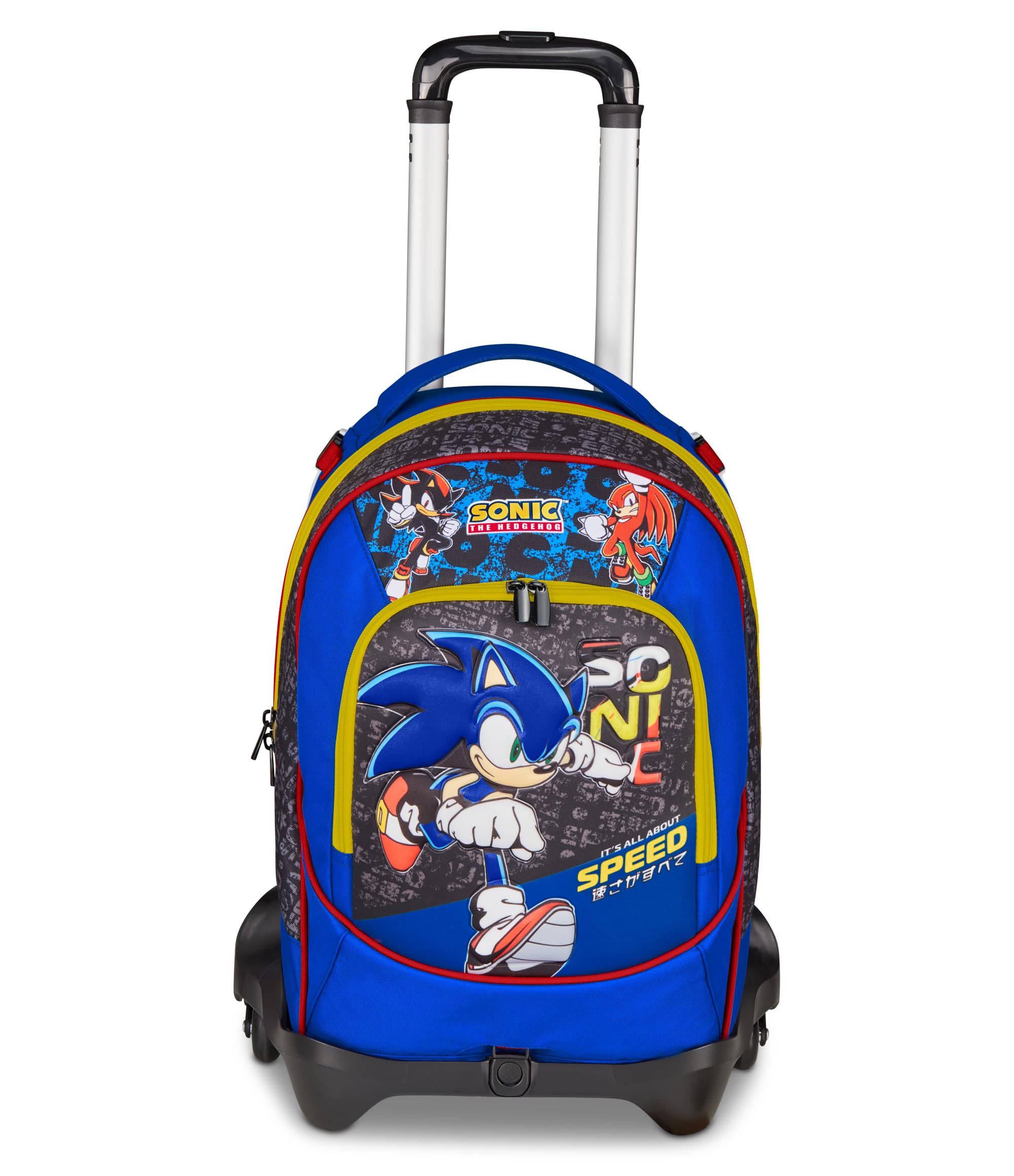 Seven Trolley Jack Scuola Sonic, Blu, 36 L, 3 Ruote, Doppio Scomparto, Crossover System, Doppio Utilizzo, Uso Zaino, Tasca portaborraccia, Scuola elementare e media, Bambini e ragazzi, Viaggi