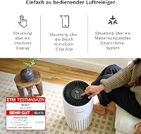 Bosch Thermotechnik Air 4000i alkalmazás vezérelt légtisztító 62,5 m2 3 az 1-ben szűrő okos szenzor éjszakai 25 dB 300 m3 óránként 3