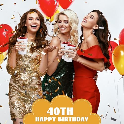 Miniatura 3 de Lallisa 40 tazas de plástico para fiestas de cumpleaños 40 a granel, de 16 onzas a 40 años, decoraciones de fiesta de 40 años, regalos de fiesta,