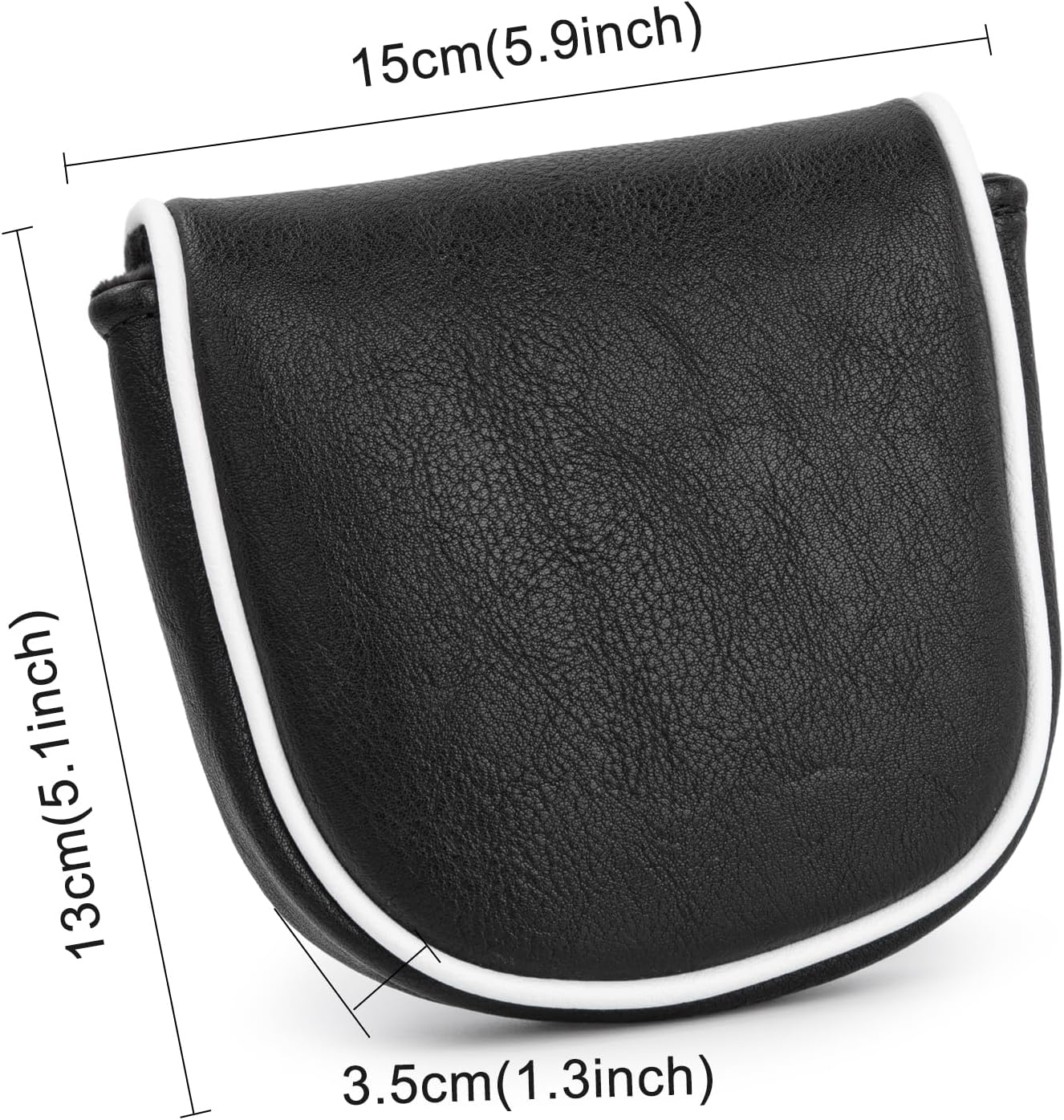 Golf Mallet Putter Cover Headcover, Black Magnetic Closure Premium Leather Headcovers Golf Mallet Putter Cover for Golf DF3 Putter - Image 9
