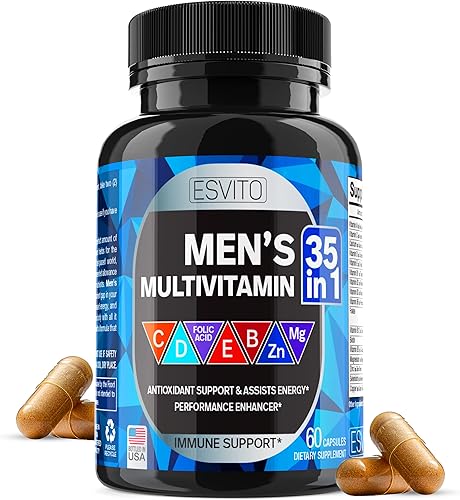 Multivitamínico para hombres 35 en 1 - Suplemento dietético para el apoyo inmunológico diario y energético - Multivitamínicos para hombres con